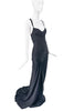 Gucci by Tom Ford Black Silk Slip Bias Cut Ruched Dress Gown 2003