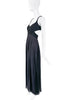 Gucci Black Silk Criss Cross Strappy Backless Gown