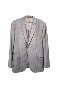 Guy Larouche Grey Pinstripe Single Breasted Menswear Blazer