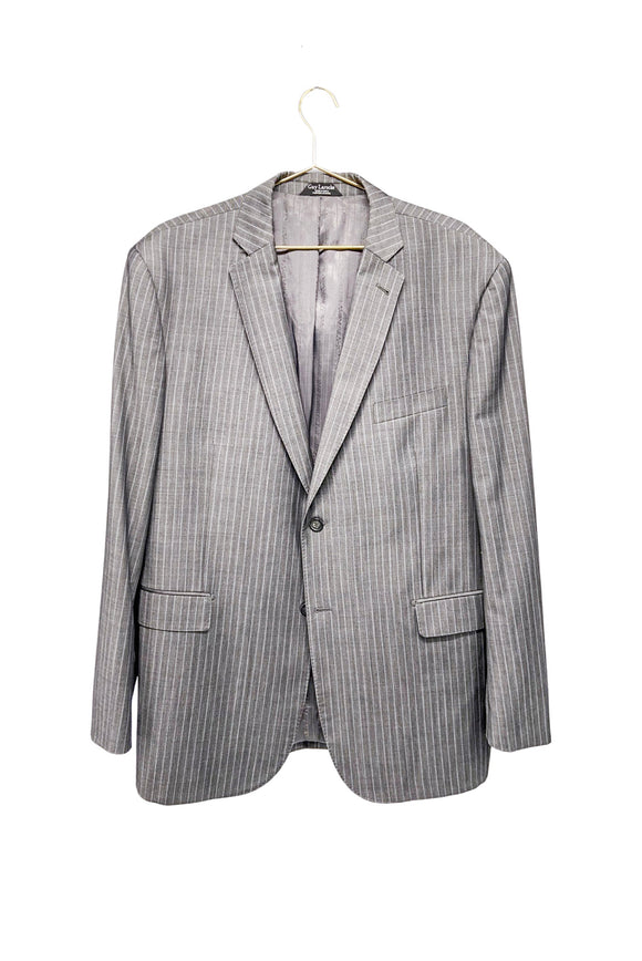 Guy Larouche Grey Pinstripe Single Breasted Menswear Blazer
