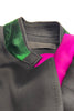 Haider Ackermann Black Satin Suit Blazer with Colorblock Details