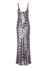 Haider Ackerman Metallic Silver Lurex Leopard Print Slip Dress Gown