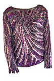 Halston Purple Beaded 1970's Top