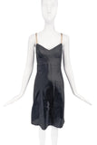 Helmut Lang Black Nylon Iconic 90's Nude Satin Strap Slip Dress