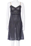 Helmut Lang Black Sheer Jersey Mesh Slip Dress Circa 1999