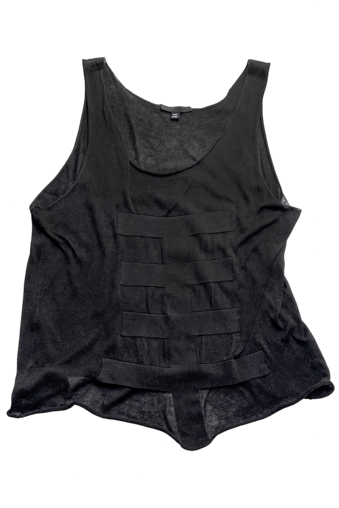 Helmut Lang Black Conceptual Rib Cage Tank Top Men's Runway Show 2003