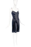Helmut Lang Black Nylon Iconic 90's Nude Satin Strap Slip Dress
