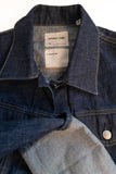 Helmut Lang Blue Denim Jacket with Oversized Flipped Cuffs