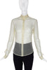 Helmut Lang Pastel Nude Yellow Tulle Net Button-Up Shirt