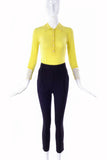 Helmut Lang Neon Yellow Polo Shirt with Cut-Out Sleeve Detail Spring Summer 1997