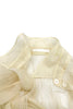 Helmut Lang Pastel Nude Yellow Tulle Net Button-Up Shirt
