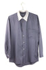 Helmut Lang Gray Nylon Silk Shirt with Contrasting White Collar