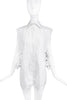 Helmut Lang White Sleeveless Button Down Shirt with Side Strap Closures