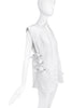 Helmut Lang White Sleeveless Button Down Shirt with Side Strap Closures