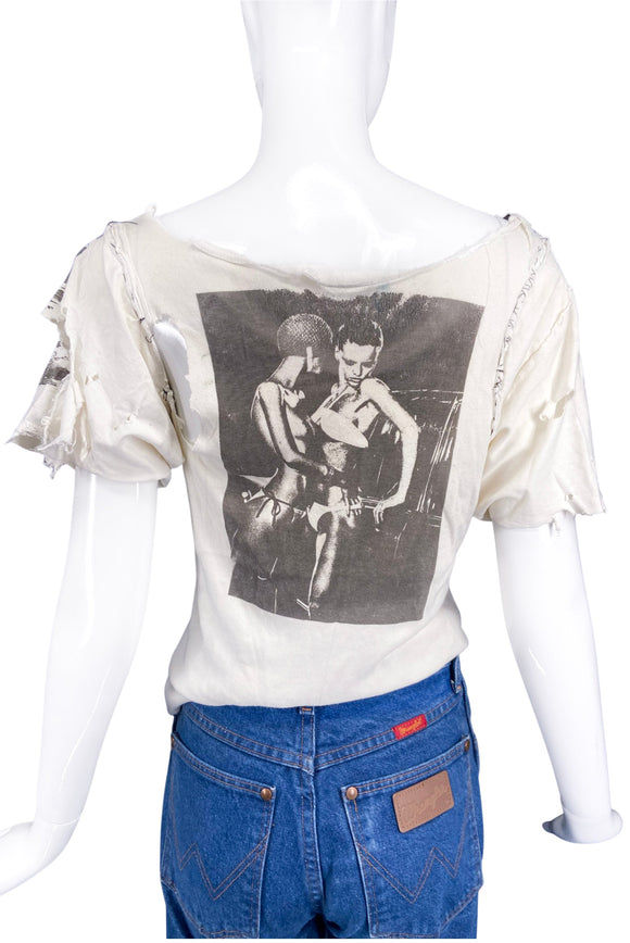 Vintage Helmut Newton Print Custom Deconstructed T-shirt