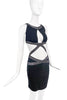 Herve Leger Black Grey Cut Out Bandeau Bodycon Dress