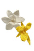 M&S Smallberg Huge Ivory Silk Hibiscus Flower, Yellow & Lime Orchid Flowers by Flower Couturier MS Schmalberg