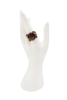 Vintage Gold Bronze Pearl Embellished Red Purple Ombre Gemstone Cocktail Ring