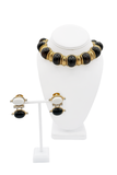 Valentino Gold Pavé Crystal Embellished White Black Enamel Earrings