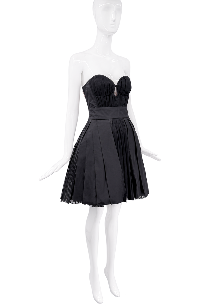 Louis Vuitton Black Paneled Corset Bustier Dress