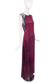 Nina Ricci Red Black Silk Snake Print Lace Inlay Dress Gown