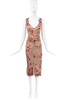 Saint Laurent Brown Red Heart Print Tank Top