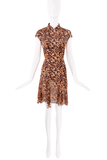 Roberto Cavalli Orange and Black Tortoise Print Collared Dress