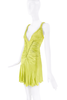Roberto Cavalli Green Ruched Bias Cut Dress