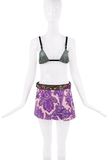 Dolce & Gabbana Purple Pink Paisley Micro Mini Skirt SS2000