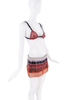 Dolce & Gabbana Red Orange Crystal Beaded Fringe Skirt