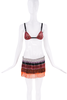 Dolce & Gabbana Red Orange Crystal Beaded Fringe Skirt