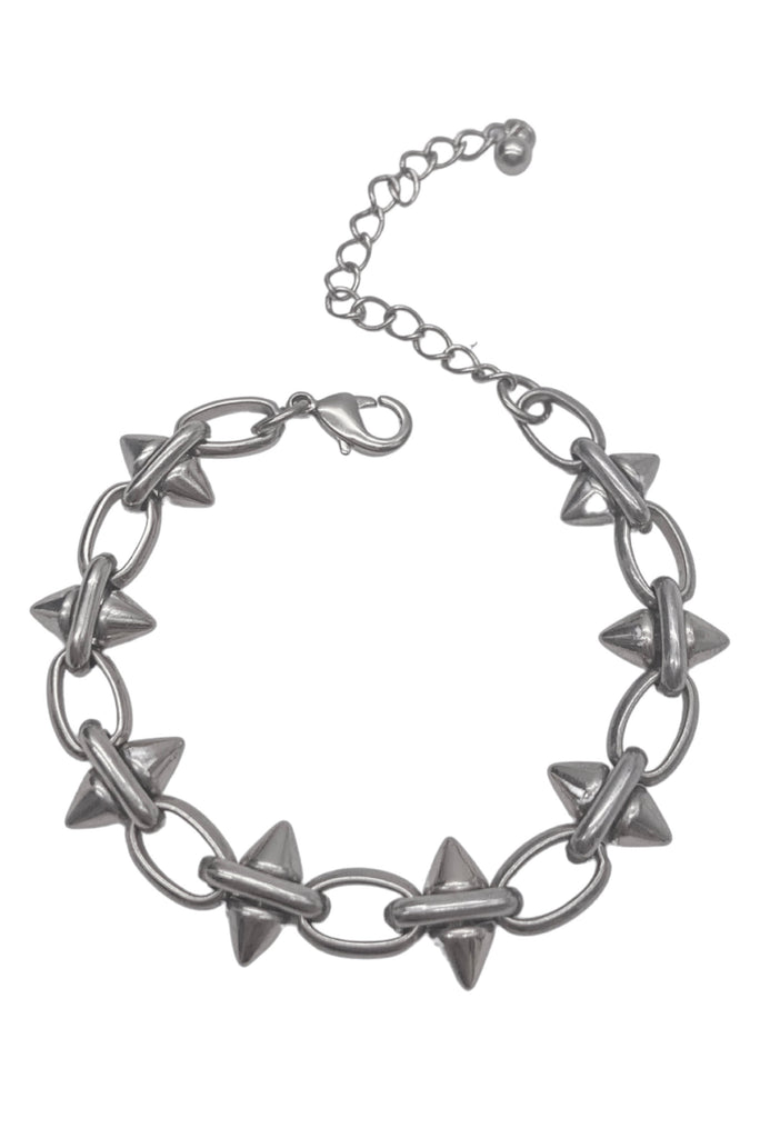 Vintage Silver Metal Chrome Cone Stud Bracelet