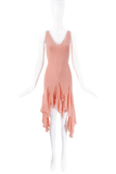Roberto Cavalli Pink Drop Waist Ruffle Draped Dress