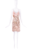Roberto Cavalli Pink Sequin Lace Mesh Slip Mini Dress