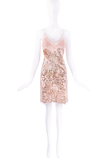 Roberto Cavalli Pink Sequin Lace Mesh Slip Mini Dress