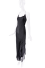 Saint Laurent Black Silk Backless Train Gown