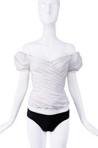 Vivienne Westwood White Off the Shoulder Puff Sleeve Topm