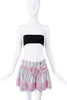 John Galliano Pink and Blue Striped Bow Babydoll Skirt