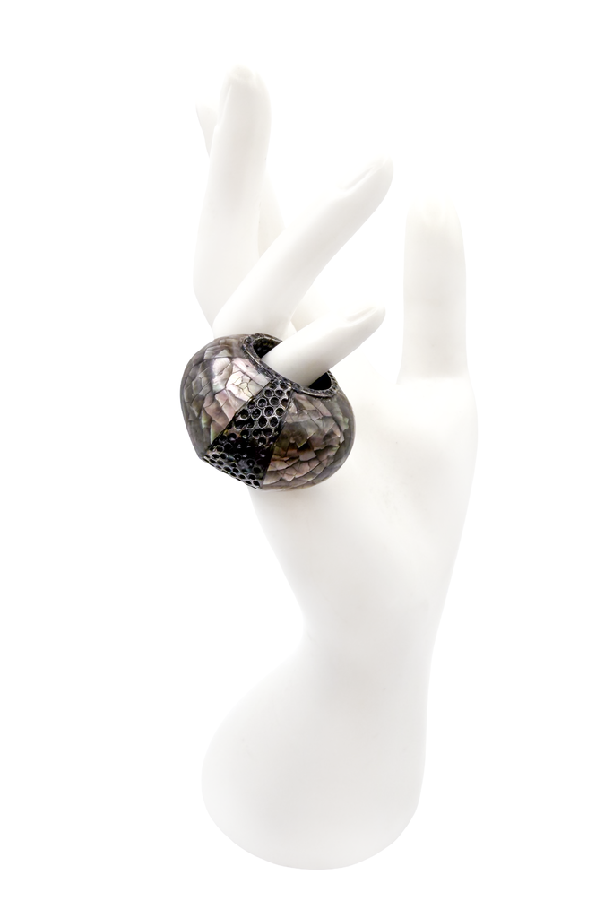 Jean Paul Gaultier Iridescent Cracked Oversize Ring