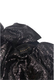 Dundas by Peter Dundas One Shoulder Asymmetric Black Sequin Bow Top
