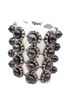 Valentino Black Pearl Pavé Crystal Wide Link Bracelet