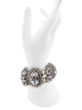 Balenciaga Silver Round and Oval Crystal Oversize Link Bracelet