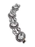 Balenciaga Silver Round and Oval Crystal Oversize Link Bracelet