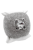 Givenchy Silver Pavé W/ Large Center Crystal Oversized Cuff Bracelet