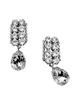Alessandra Rich Silver Teardrop Two Row Round Crystal Earrings