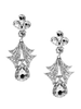Dolce & Gabbana Silver Crystal Winged Teardrop Earrings