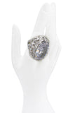 Vintage Collection of Oversized Silver Cocktail Rings with Faceted Crystals