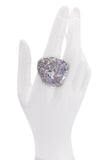 Vintage Collection of Oversized Silver Cocktail Rings with Faceted Crystals