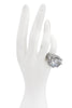 Vintage Collection of Oversized Silver Cocktail Rings with Faceted Crystals