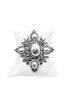 Vintage Pearl Crystal Leaf Cross Broach